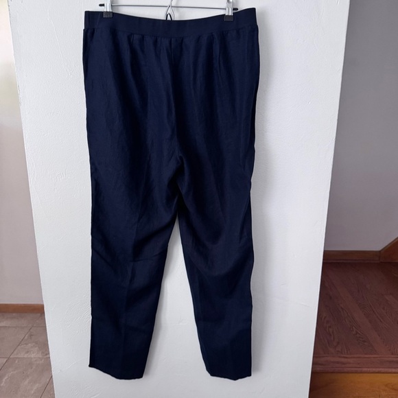 J. Jill Love Linen dark blue linen pant Size Medium Tall - Picture 5 of 6